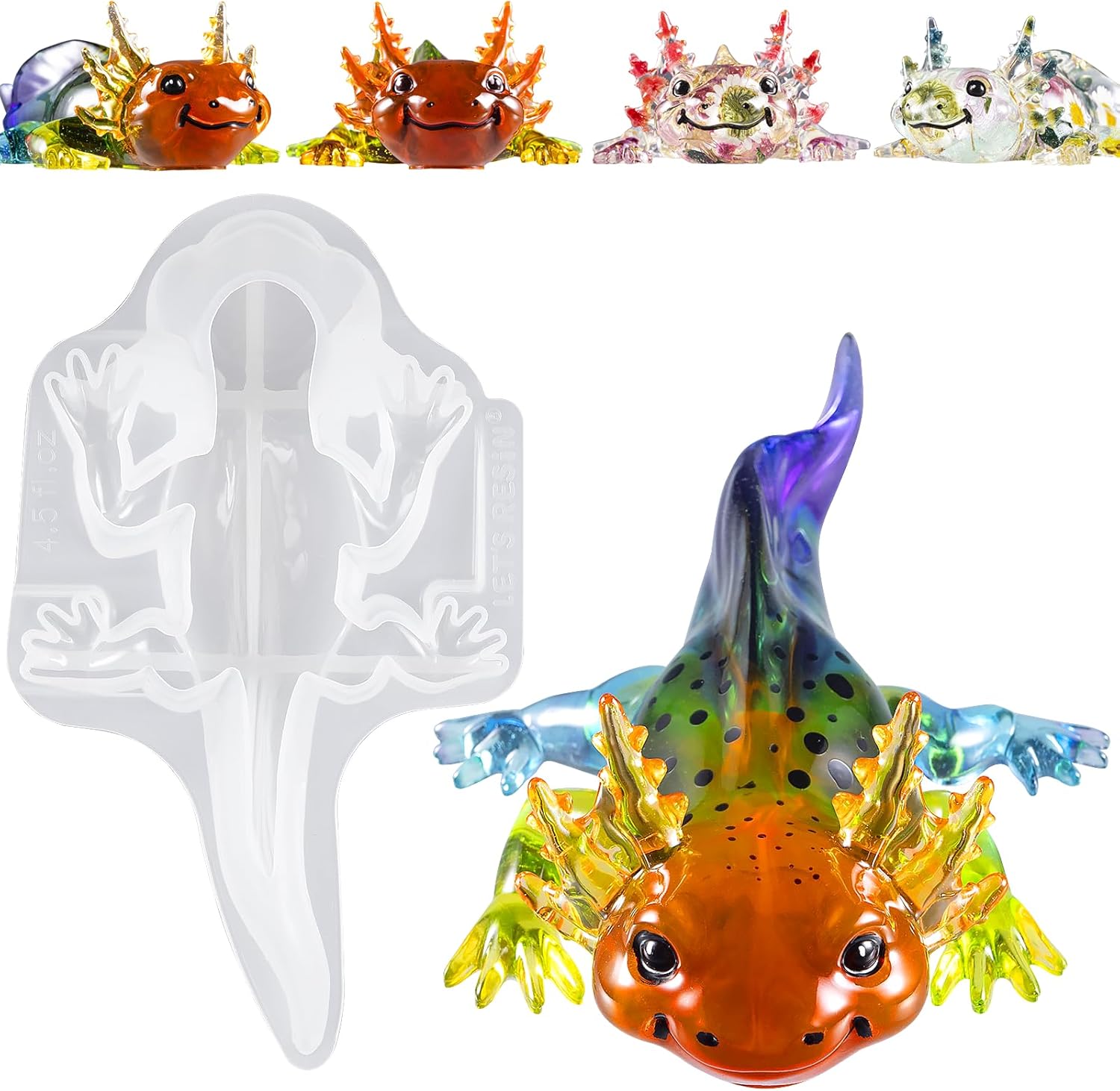 Art Craft Animals - Large Axolotl Resin Molds Silicone, 3D