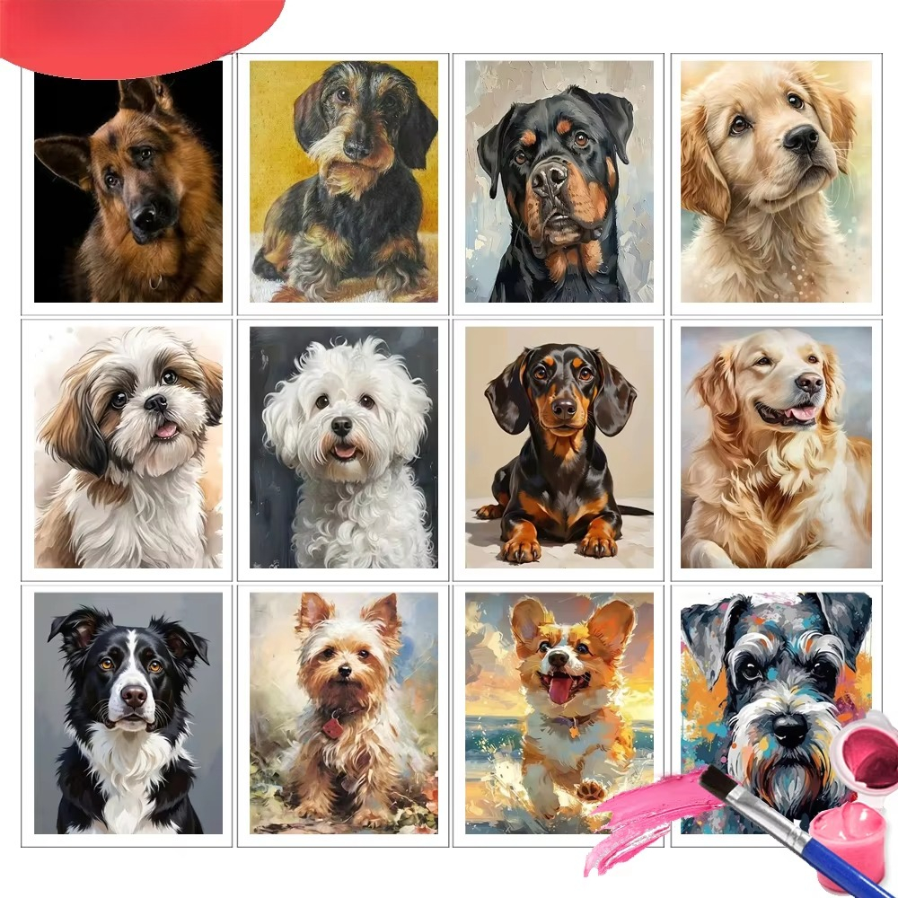 Letter S Art Craft - Painting By Number Kits Dog Animal