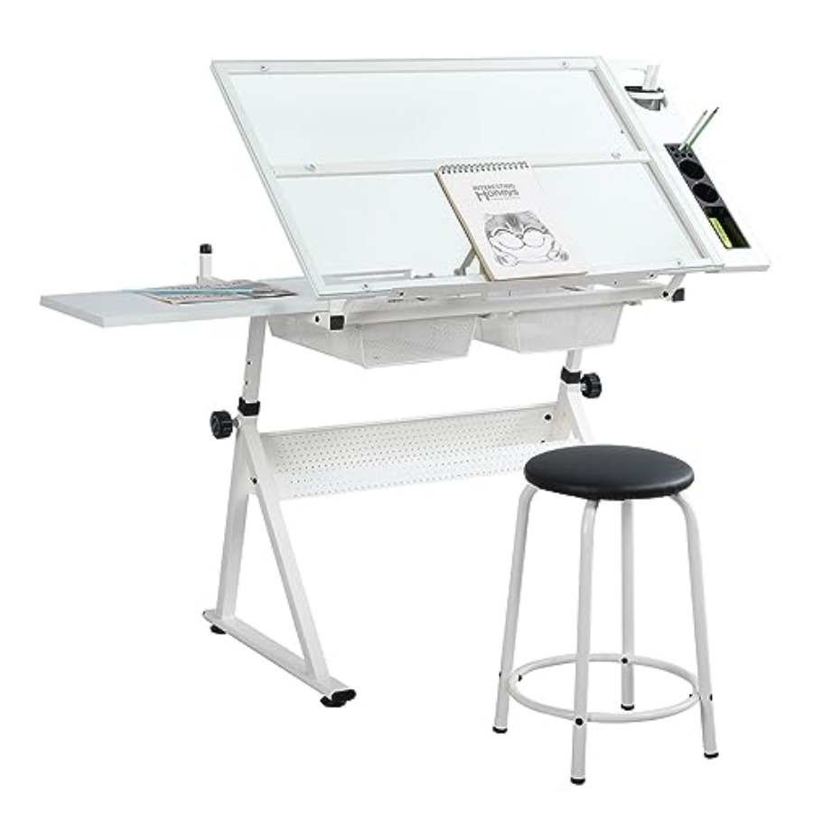 Art & Craft Kids Toys - Drafting Table with Stool Modern Adjustable