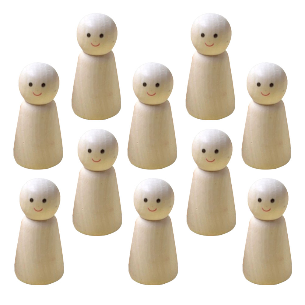 Art Craft Wood - 10pcs Wooden Peg Diy Craft Kits
