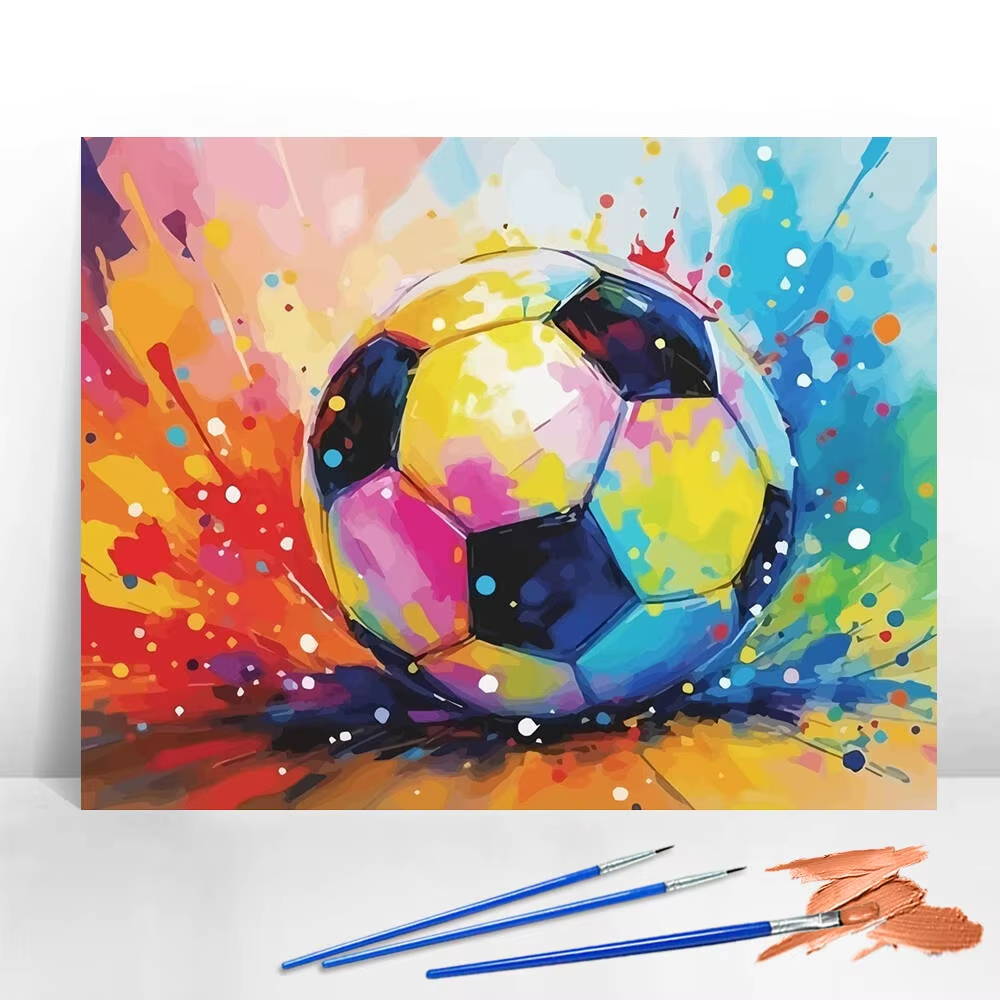 Letter S Art Craft - DIY Digital Oil Painting Soccer Paint