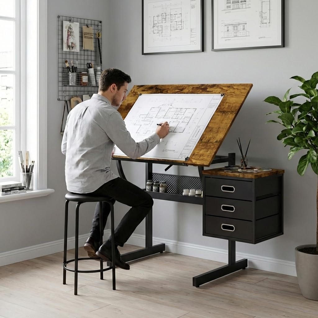 Art & Craft Kids Toys - Adjustable Art Desk with Storage, 0-75°