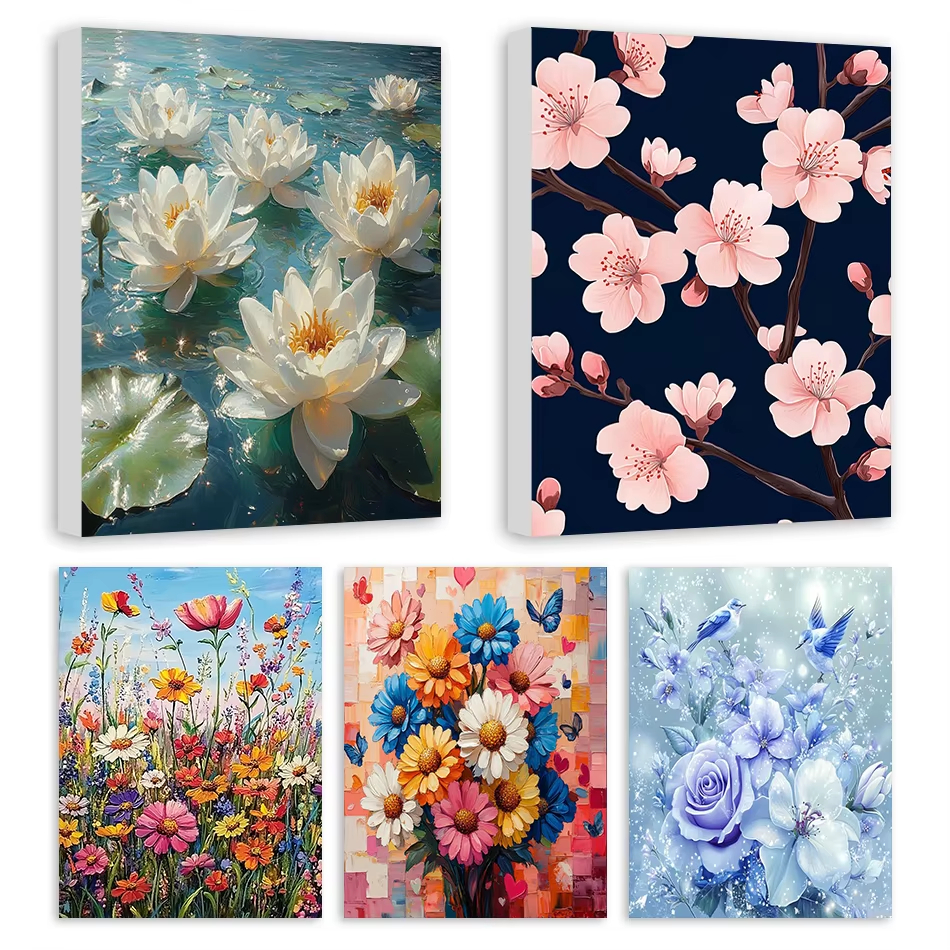 Letter S Art Craft - Oil Painting By Numbers Flower Art