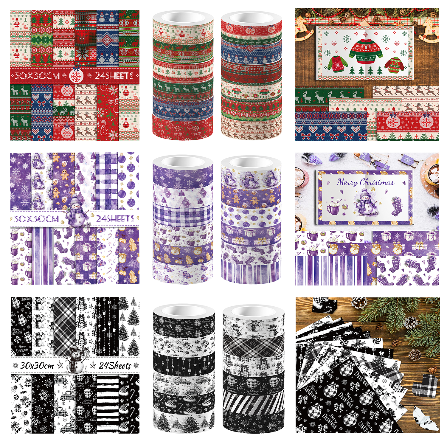 Christmas Washi Tape And Backg - đánh giá và giá Washi Tape Rolls