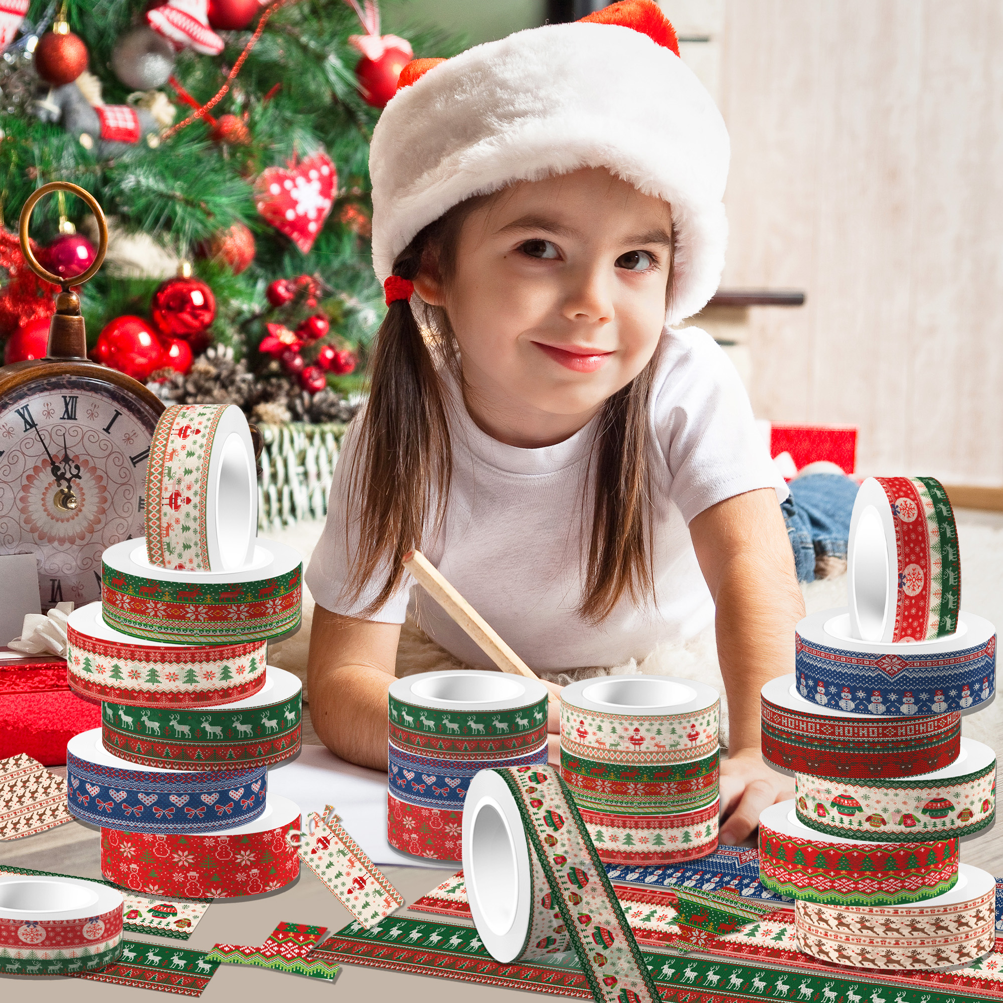 Christmas Washi Tape And Backg - đánh giá và giá Washi Tape Rolls