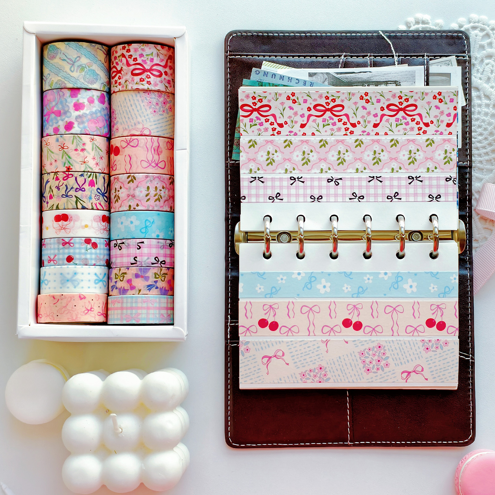 16 Rolls Pink Bow Washi Tapes  - đánh giá và giá Washi Tape Rolls