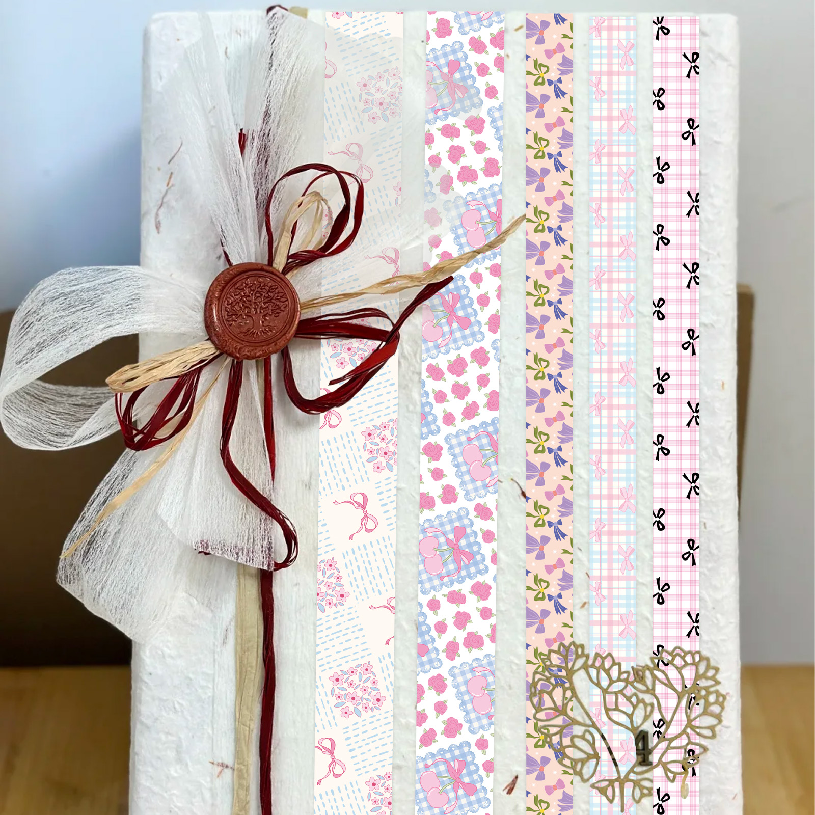 16 Rolls Pink Bow Washi Tapes  - đánh giá và giá Washi Tape Rolls