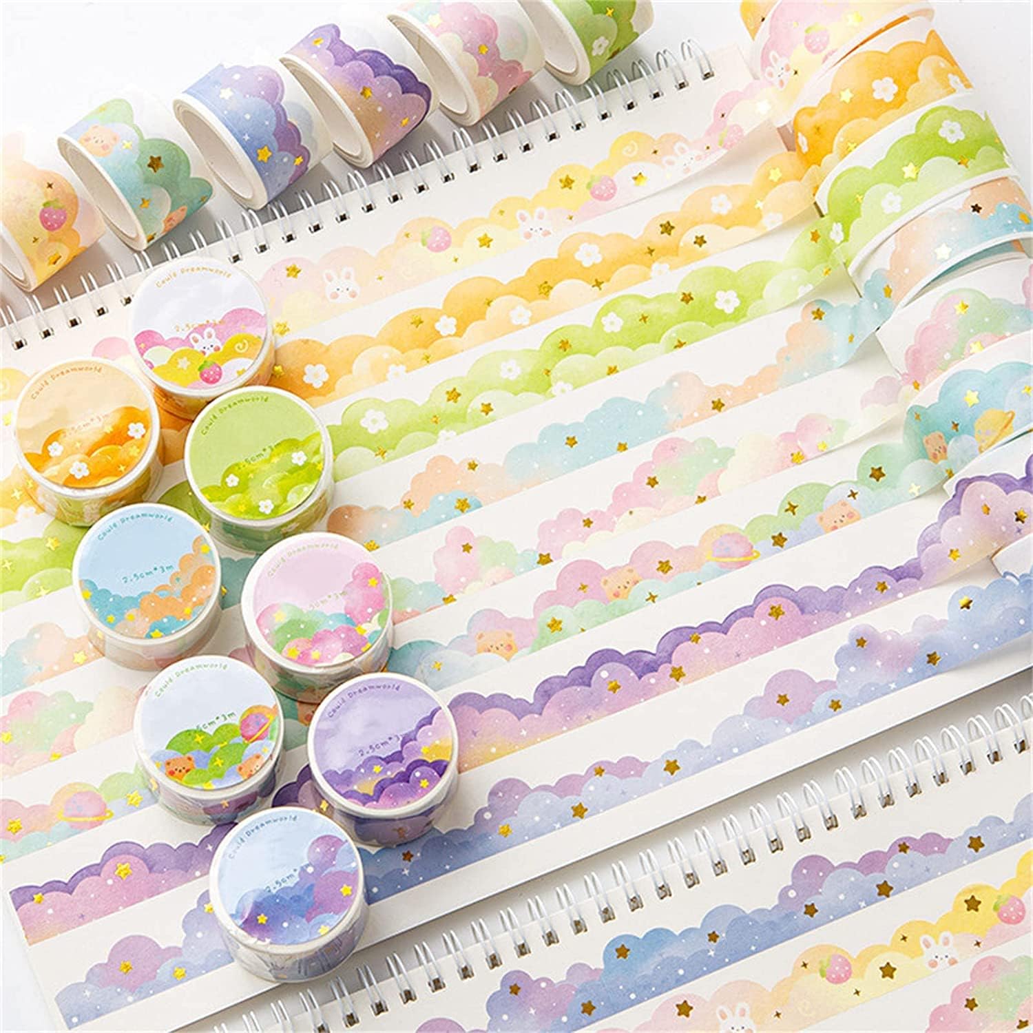 8 Rolls Color Cloud Washi Tape - đánh giá và giá Washi Tape Rolls