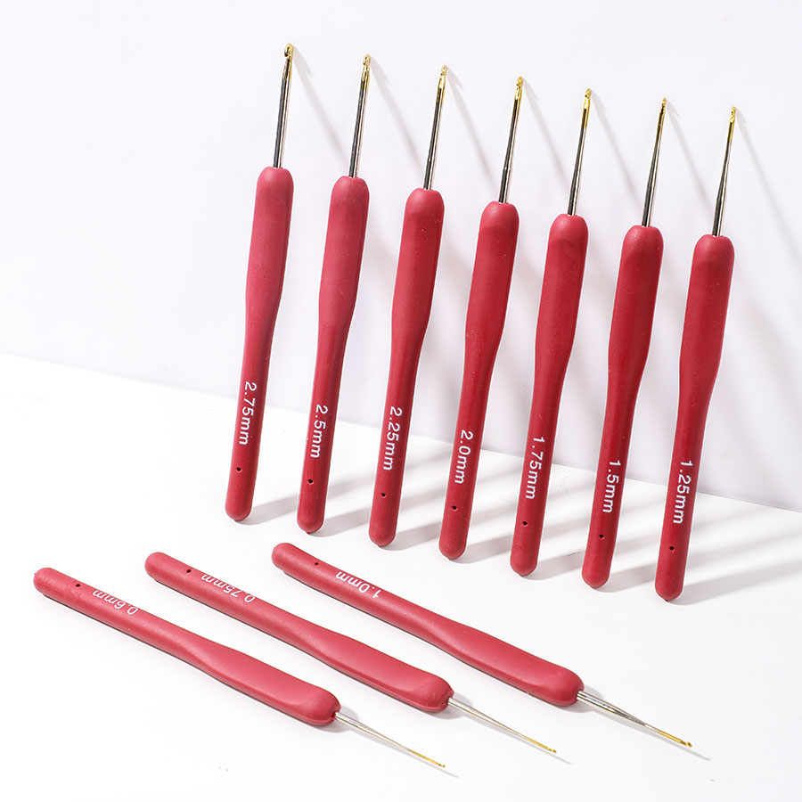 10pcs Red Crochet Set Kit Sili - đánh giá và giá Crochet Hook Set