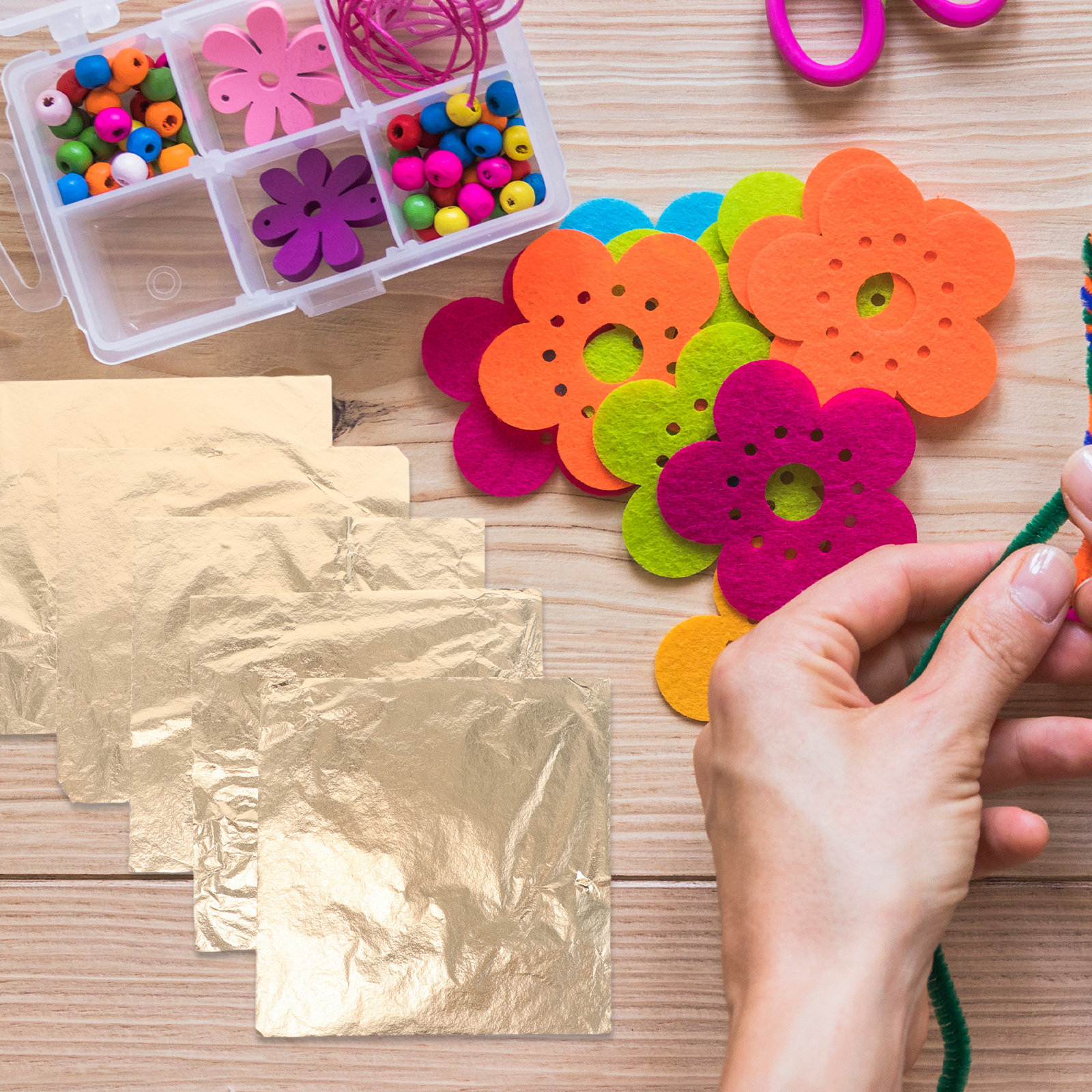 100 Sheets Gold Foil Leaf Pape - đánh giá và giá Art Craft With Paper