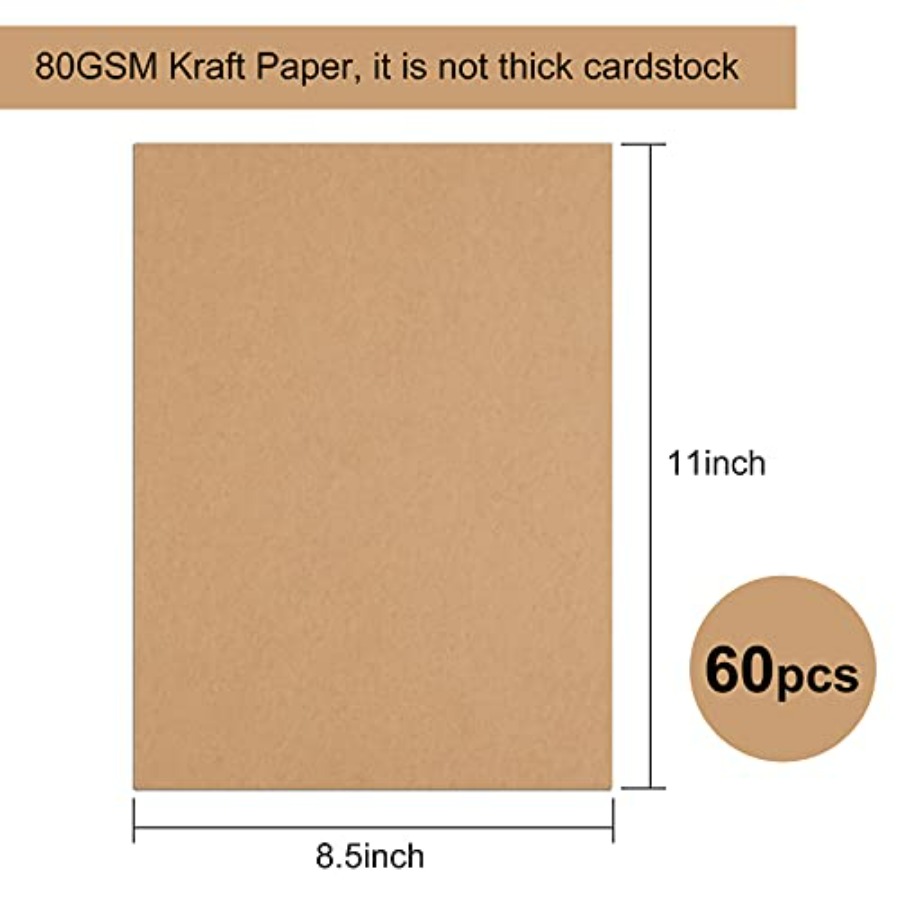 60 Sheets Kraft Paper 8.5 x 11 - đánh giá và giá Letter S Art Craft