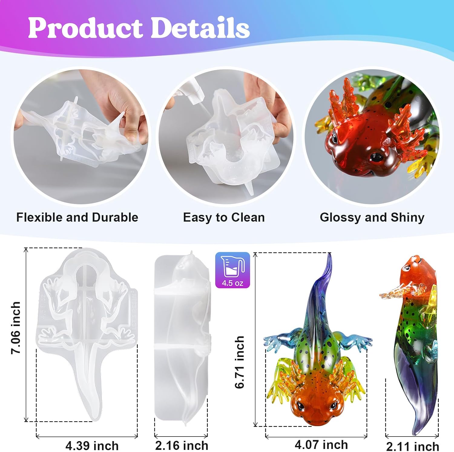 Large Axolotl Resin Molds Sili - đánh giá và giá Art Craft Animals