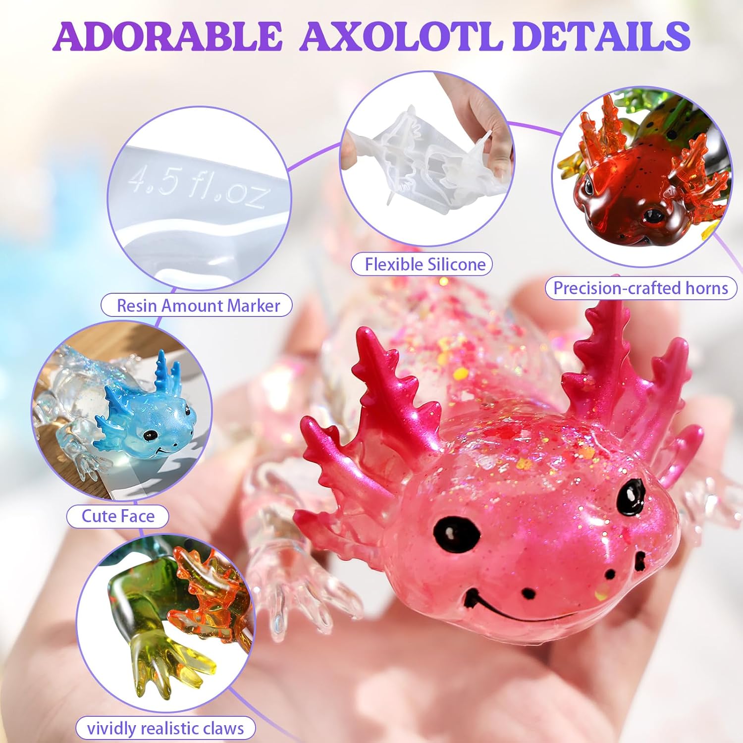 Large Axolotl Resin Molds Sili - đánh giá và giá Art Craft Animals