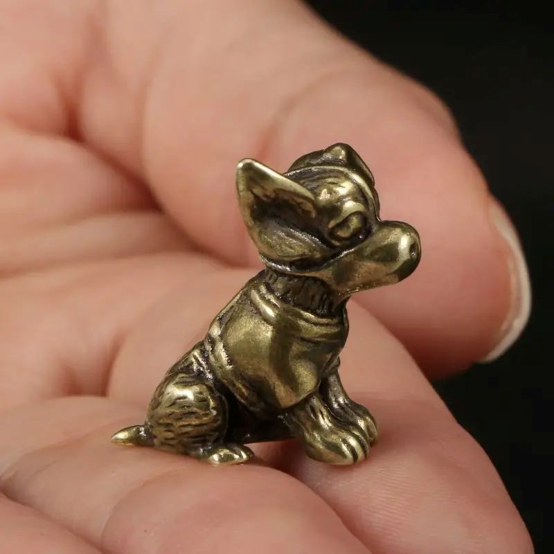 Small Dog Ornament Brass Statu - đánh giá và giá Art Craft Cafe