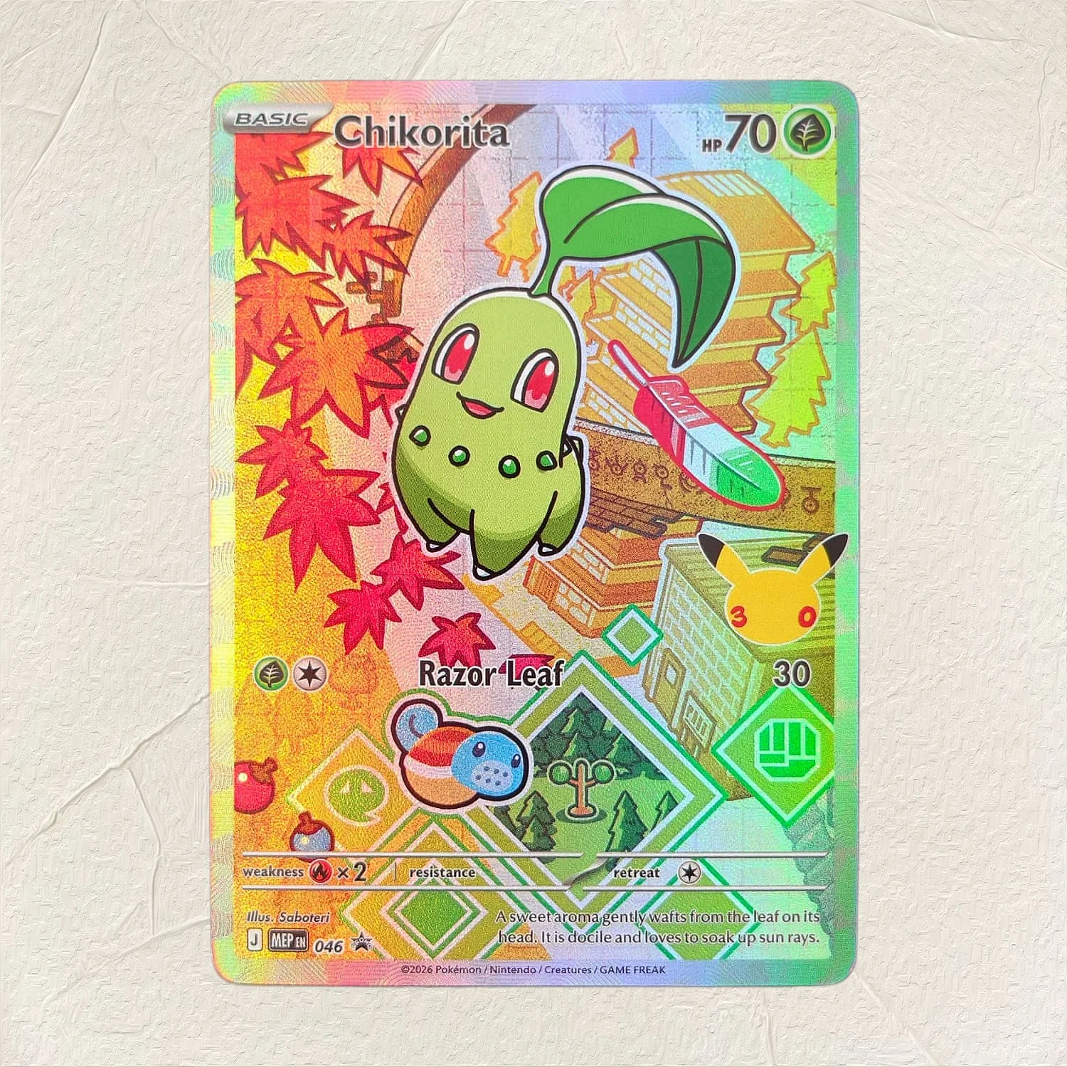 Pokemon English Chikorita 046  - đánh giá và giá Art Craft Games