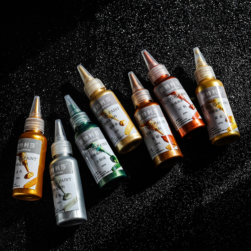 60ml Gold Paint Metallic acryl - đánh giá và giá Acrylic Pour Paint