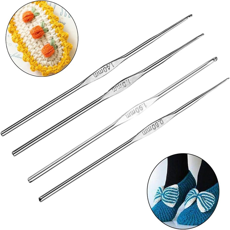 4 Pcs Stainless Steel Crochet  - đánh giá và giá Crochet Hook Set