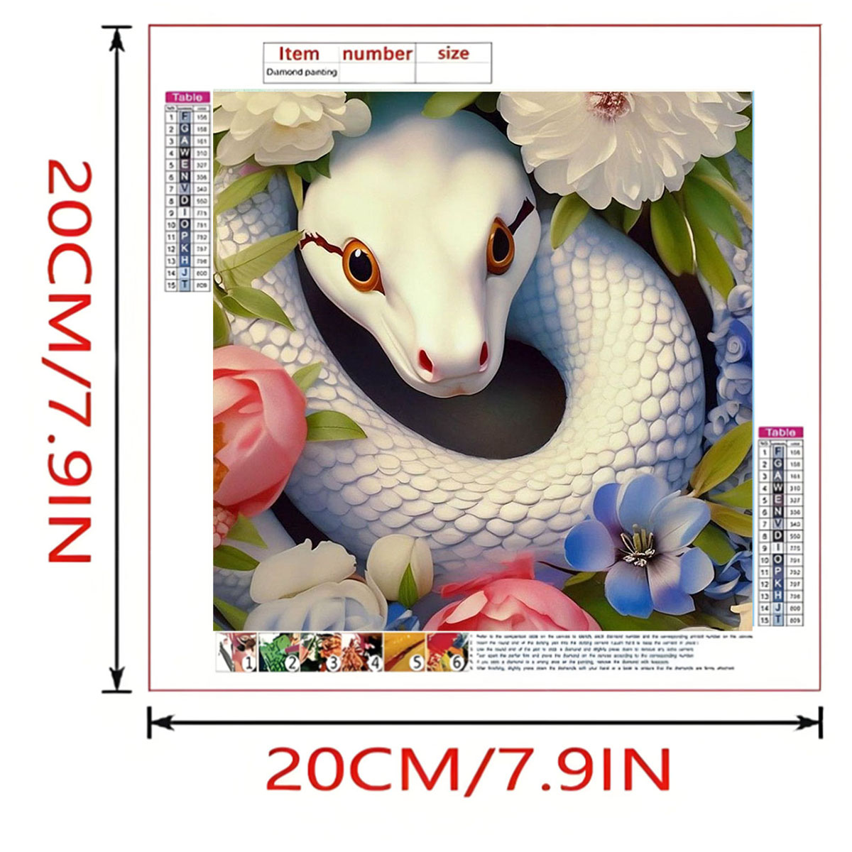 1 set of White Snake Diamond P - đánh giá và giá Art Craft Animals