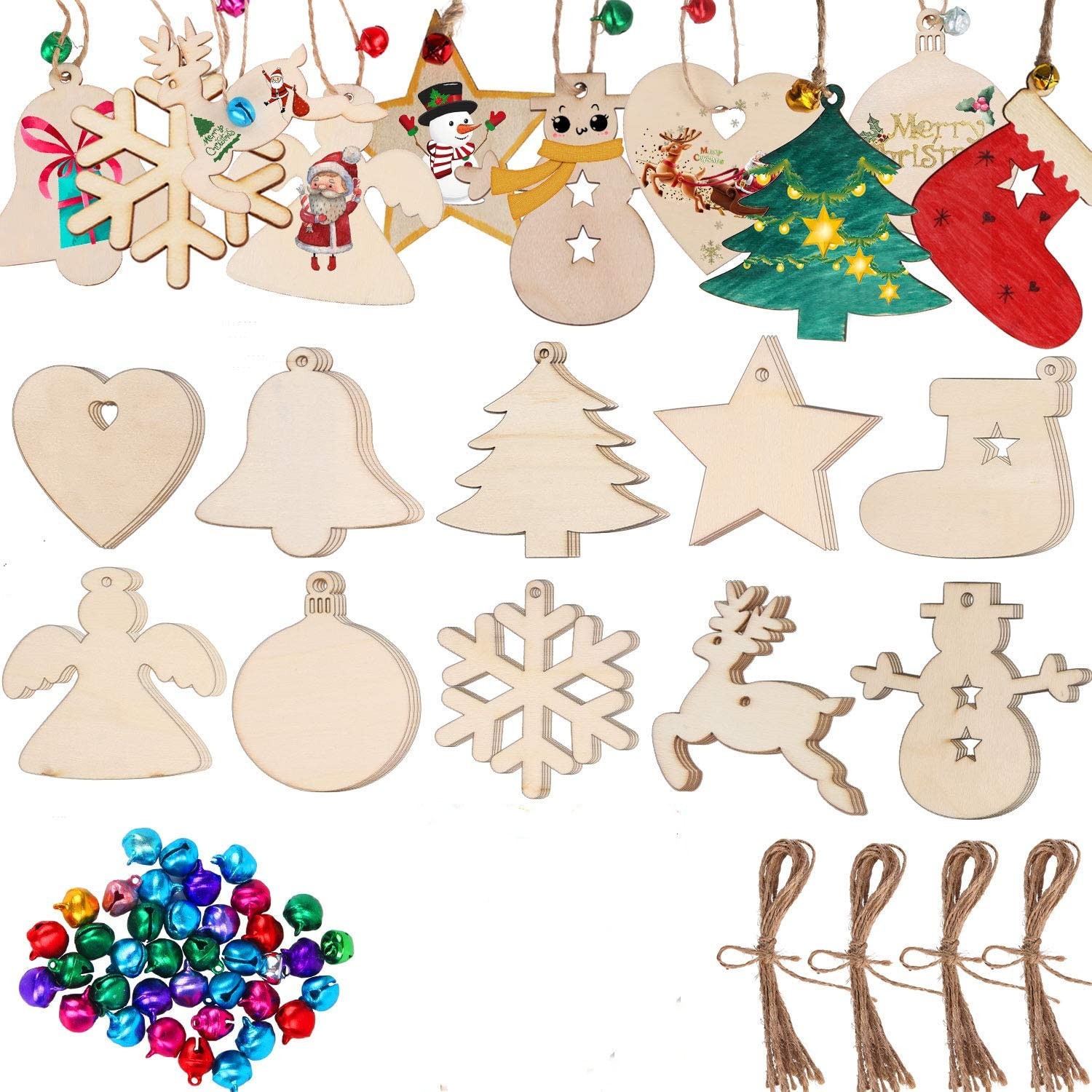10/20/50Pcs DIY Wooden Christm - đánh giá và giá Art And Craft For Xmas