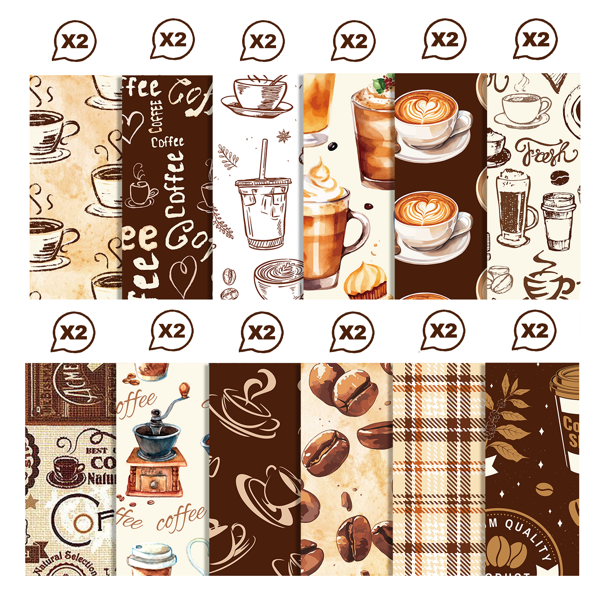 Vintage Coffee Pattern Washi T - đánh giá và giá Washi Tape Rolls