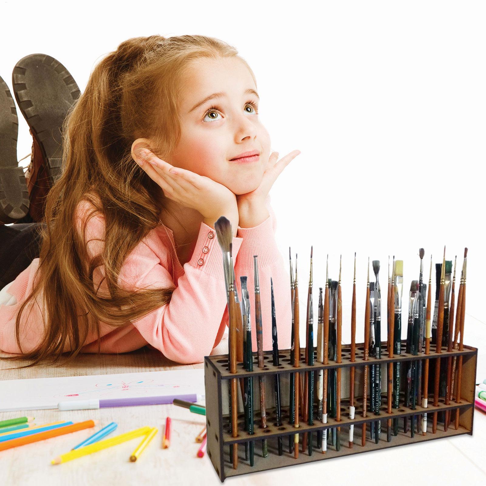 25CM Wall Wooden Brush Holder  - đánh giá và giá Art Craft Organizer