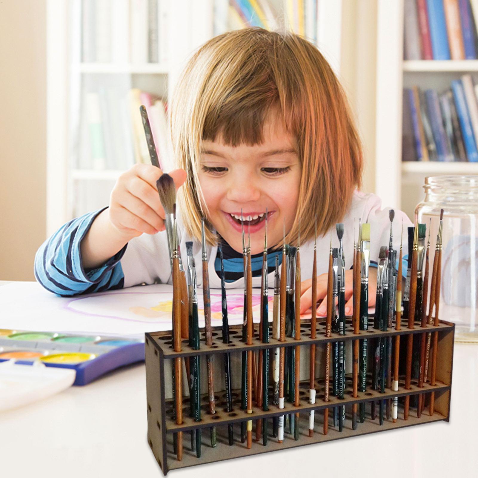 25CM Wall Wooden Brush Holder  - đánh giá và giá Art Craft Organizer