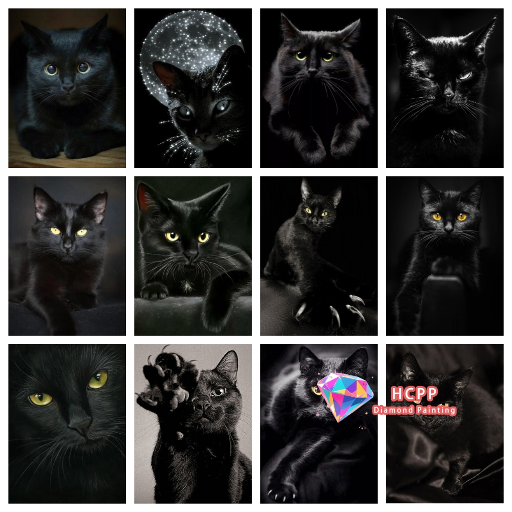 unframe Black Cat Animal Diamo - đánh giá và giá Art Craft Animals