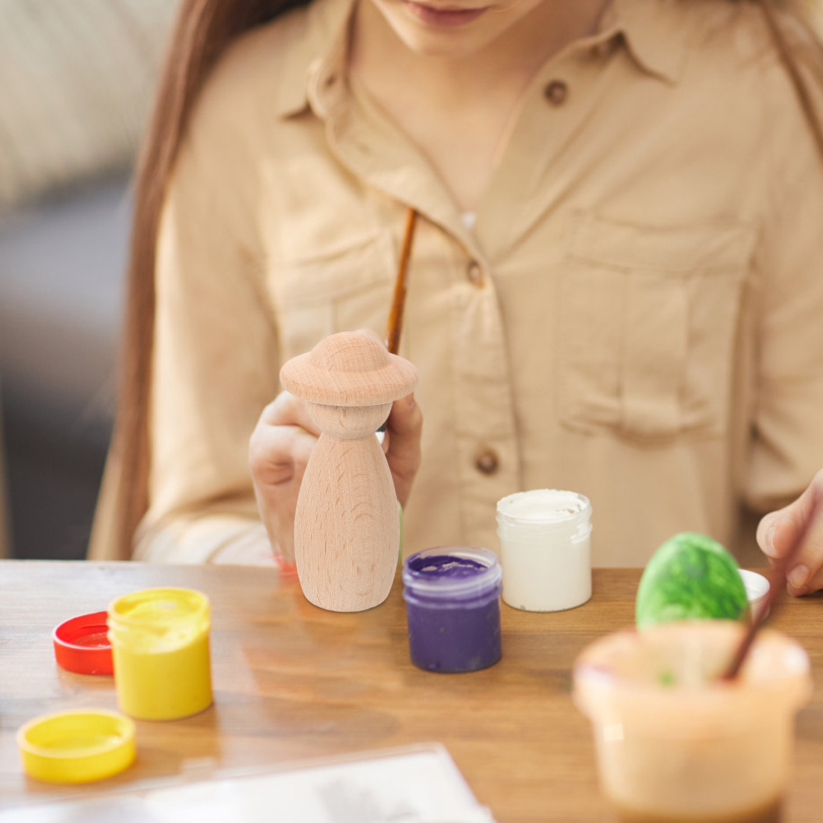 DIY Unpainted Wooden Peg Peopl - đánh giá và giá Art And Craft For Nursery
