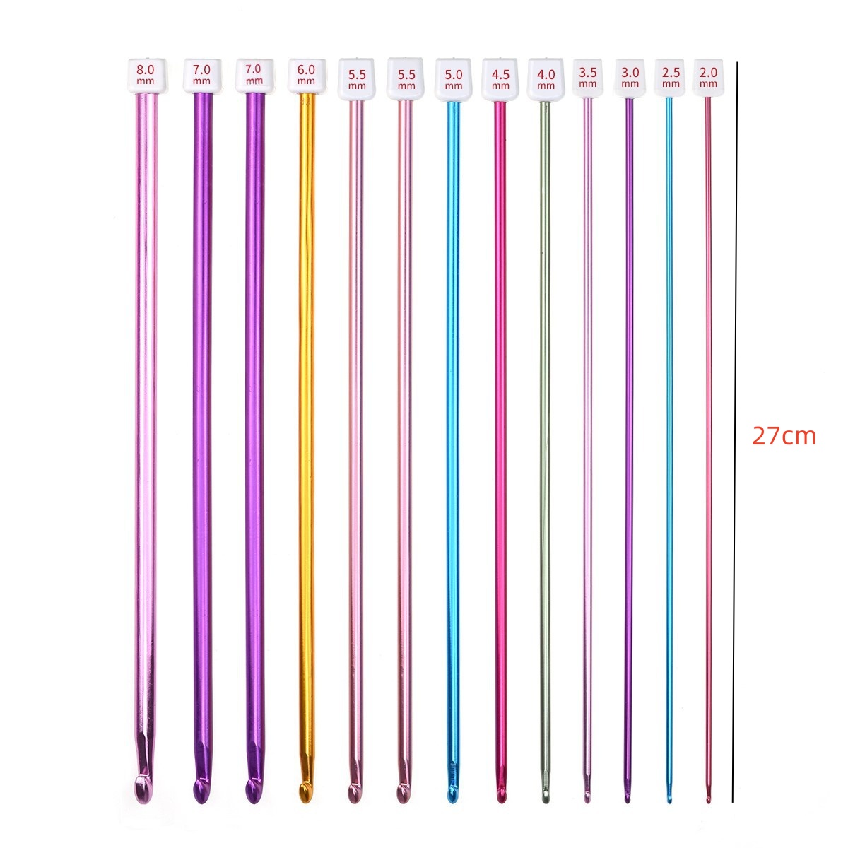 11Pcs/pack Colorful Iron 27cm  - đánh giá và giá Crochet Hook Set