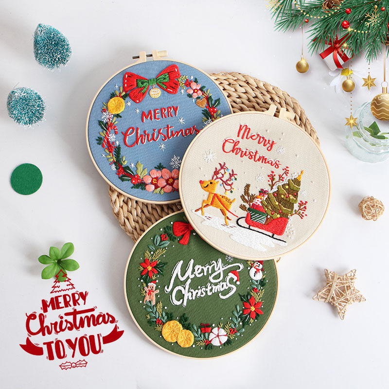 Merry Christmas DIY Embroidery - đánh giá và giá Art And Craft For Xmas