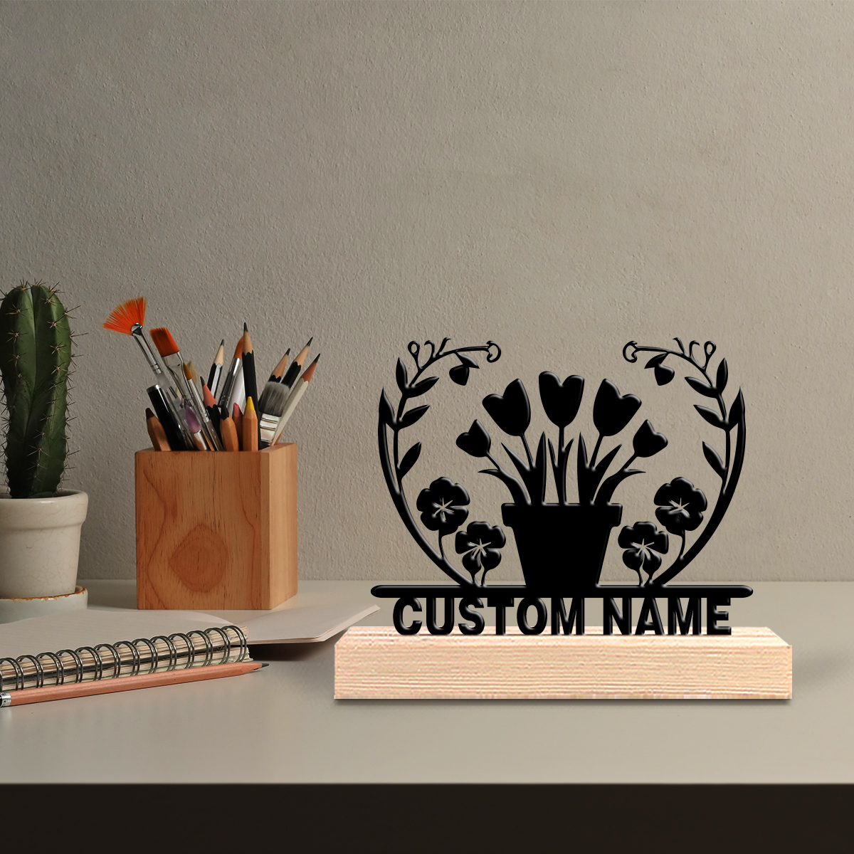 1pc flower grass Custom Text I - đánh giá và giá Art Craft Wood