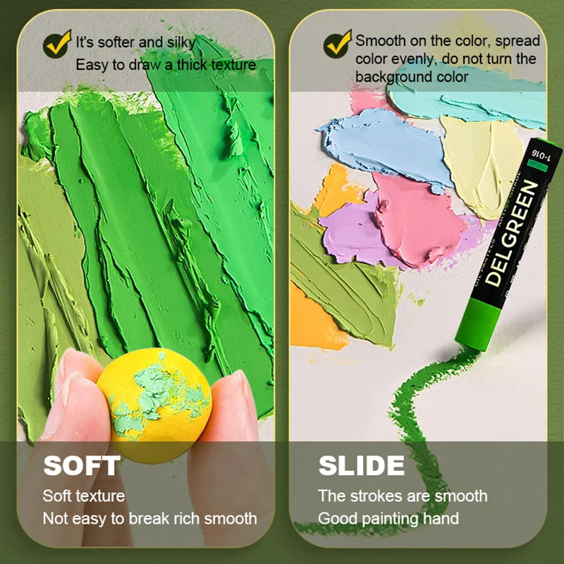 DELGREEN Artist Soft Oil Paste - đánh giá và giá Chalk Pastel Set
