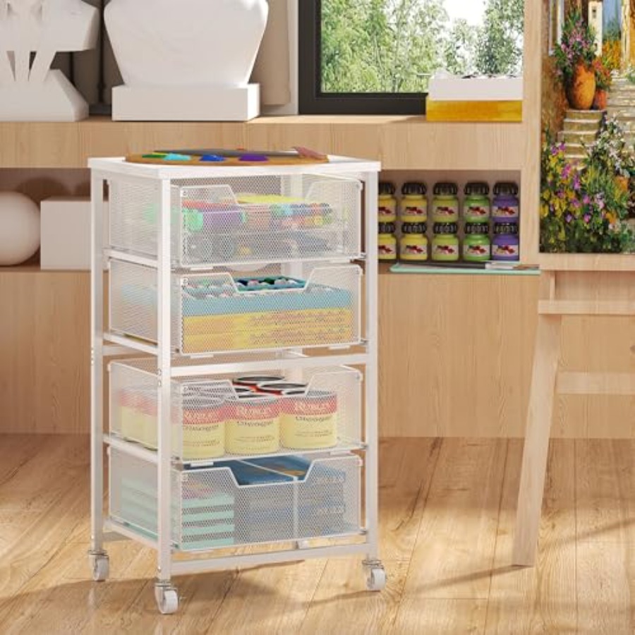 4-Drawer Rolling Storage Cart  - đánh giá và giá Art Craft Organizer