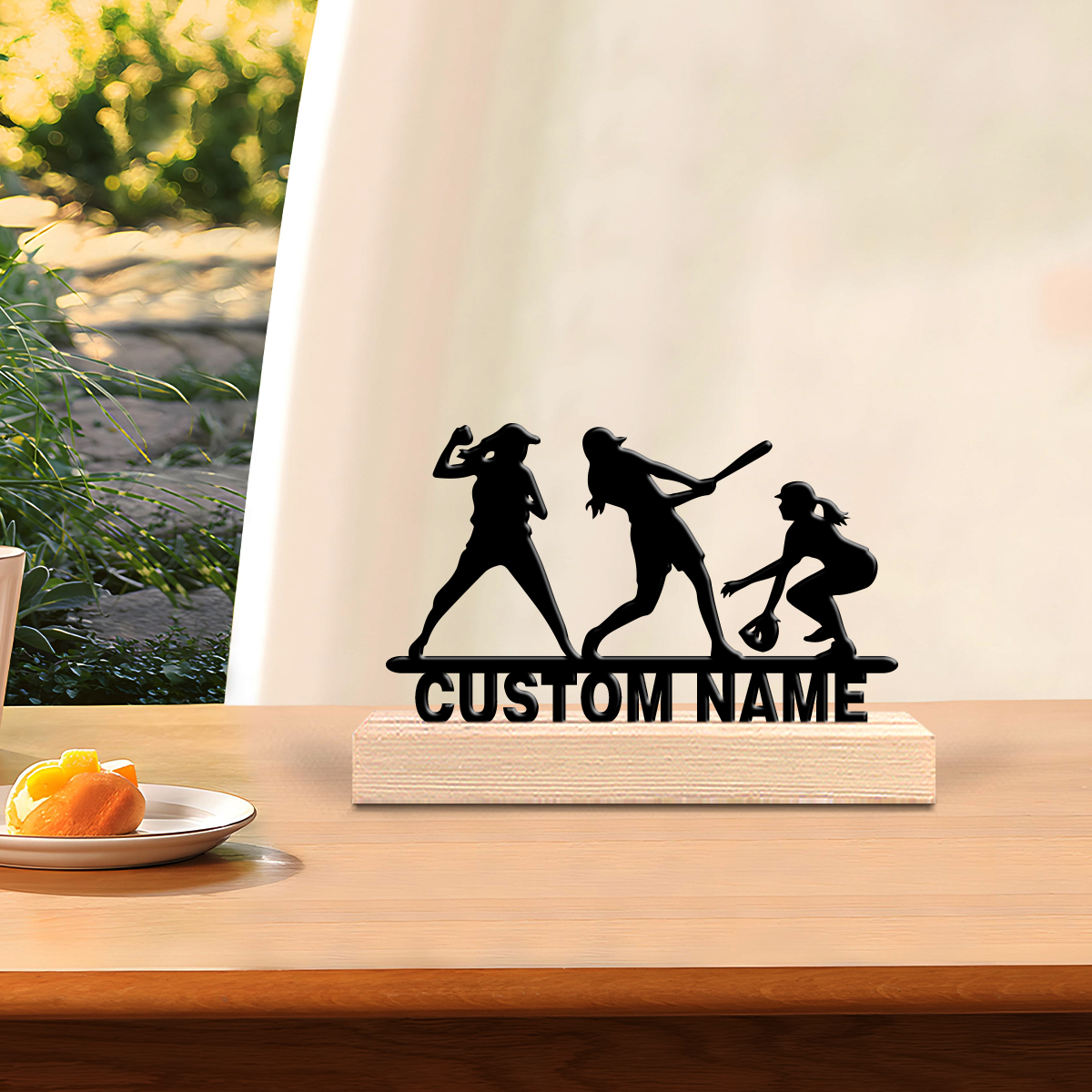 1pc Abstract baseball girl Cus - đánh giá và giá Art Craft Wood