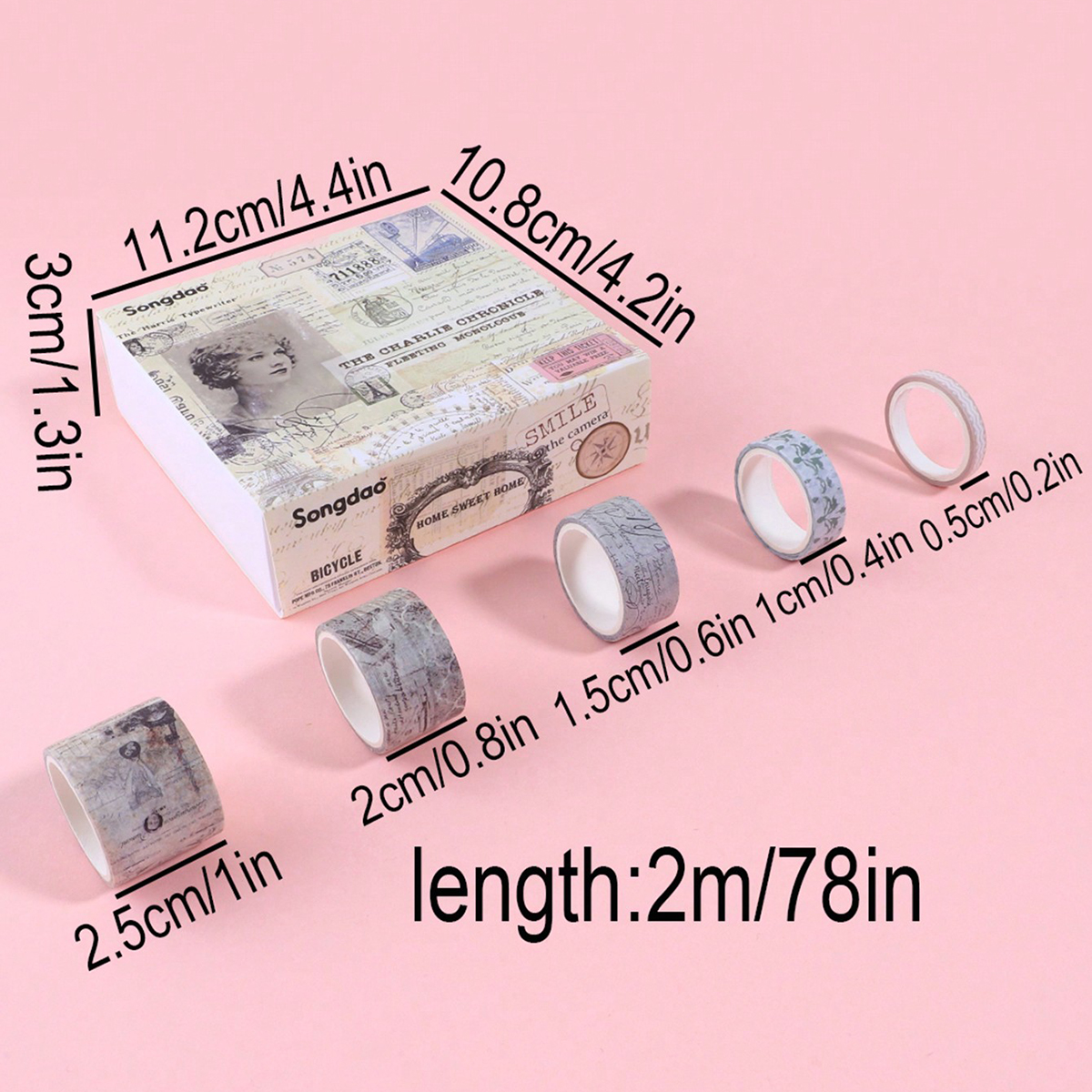 20 rolls of vintage washi tape - đánh giá và giá Washi Tape Rolls