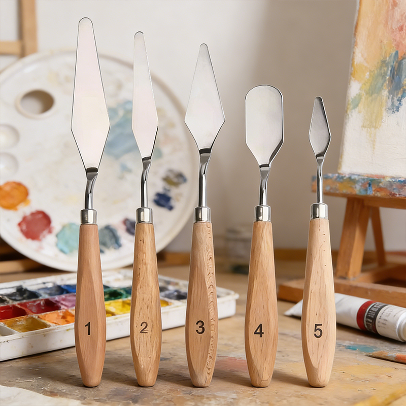 5Pcs Wooden Handle Painting Pa - đánh giá và giá Acrylic Pour Paint