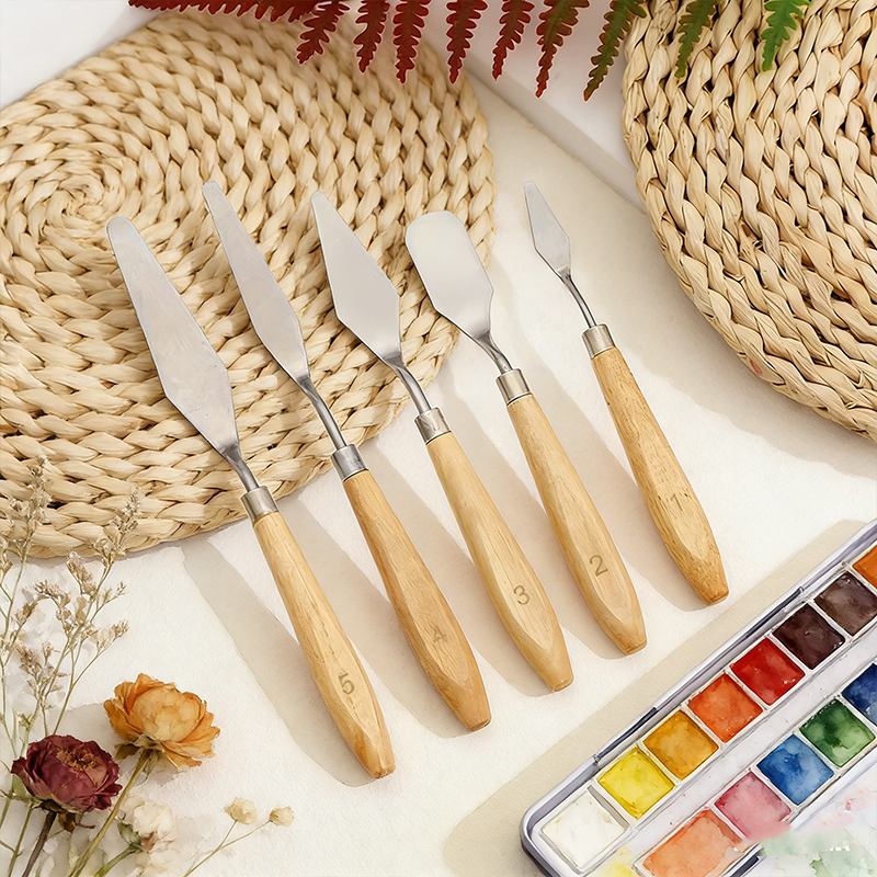 5Pcs Wooden Handle Painting Pa - đánh giá và giá Acrylic Pour Paint