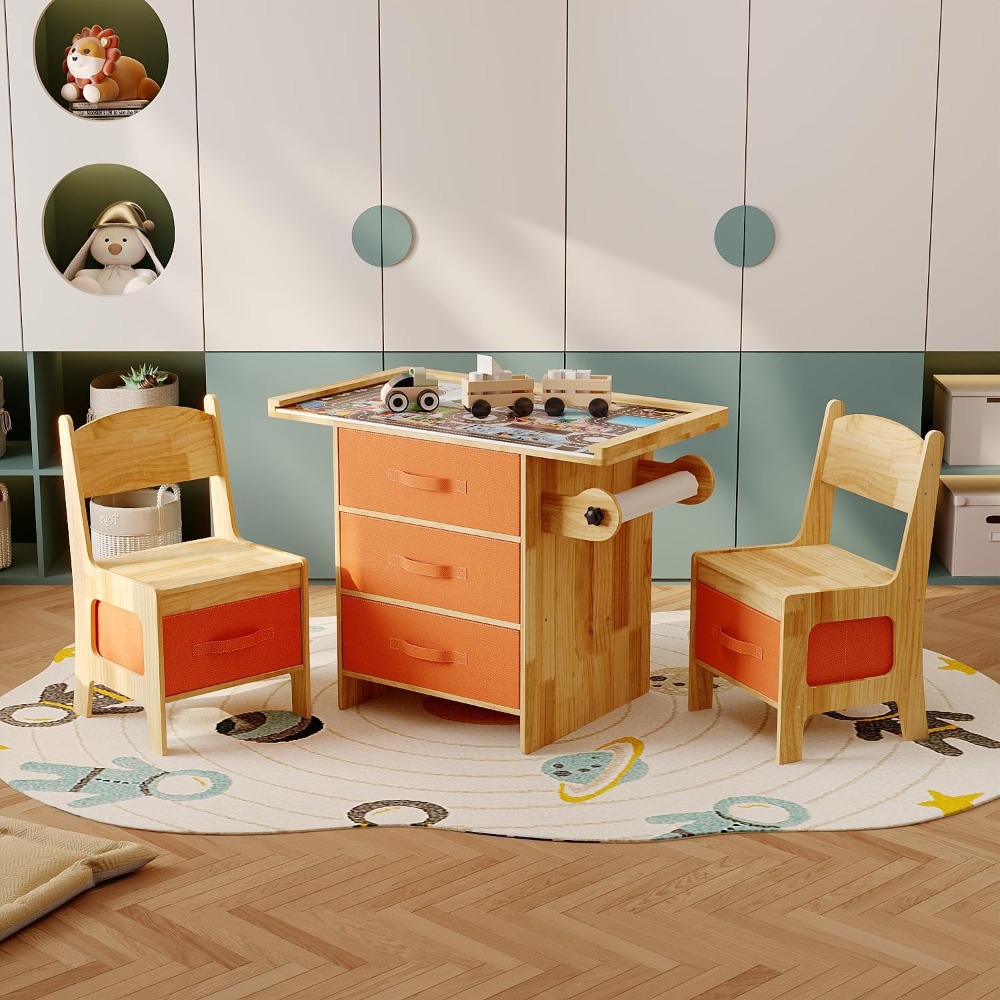 Solid Wood Kids Table and Chai - đánh giá và giá Art And Craft For Nursery