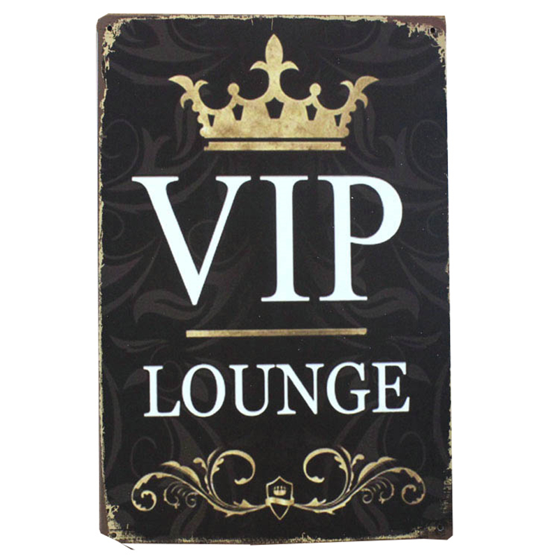 VIP Lounge Tin Plate Sign Meta - đánh giá và giá Art Craft Cafe