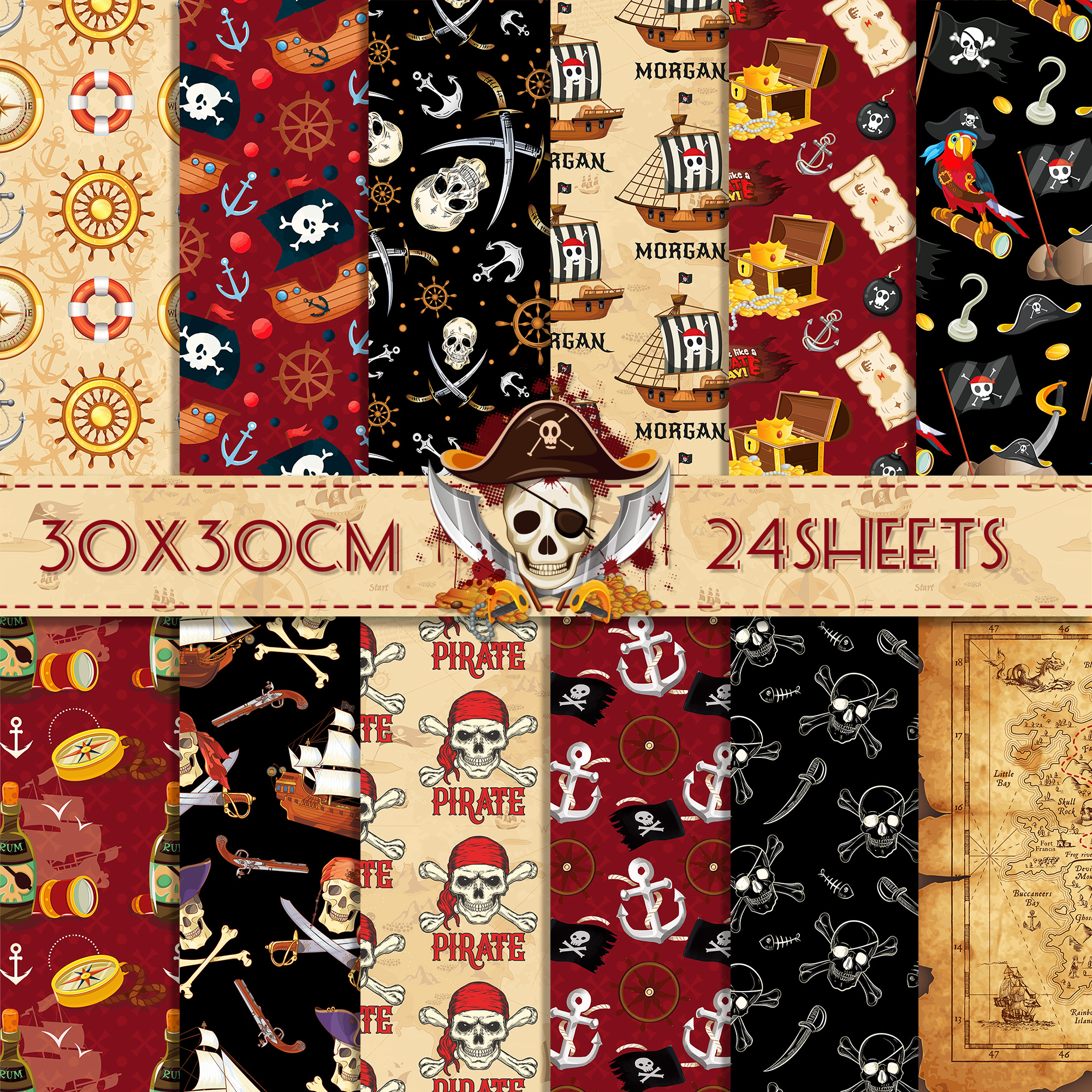 24pcs European Pirate Theme DI - đánh giá và giá Art Craft With Paper
