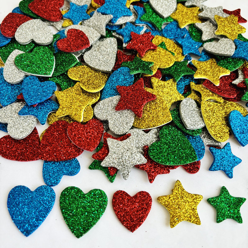 150PCS/LOT.Glitter star and he - đánh giá và giá Art And Craft For Xmas