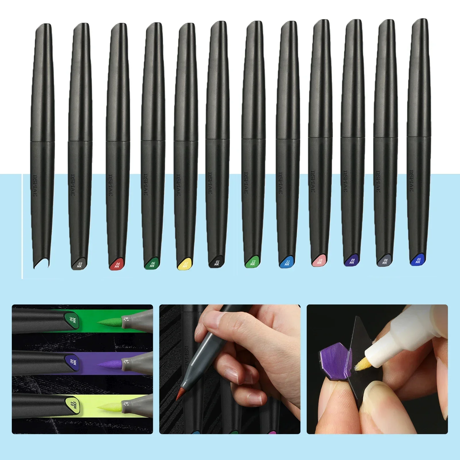Dspiae 12 Colors Brush Pen Set - đánh giá và giá Eco Art Craft