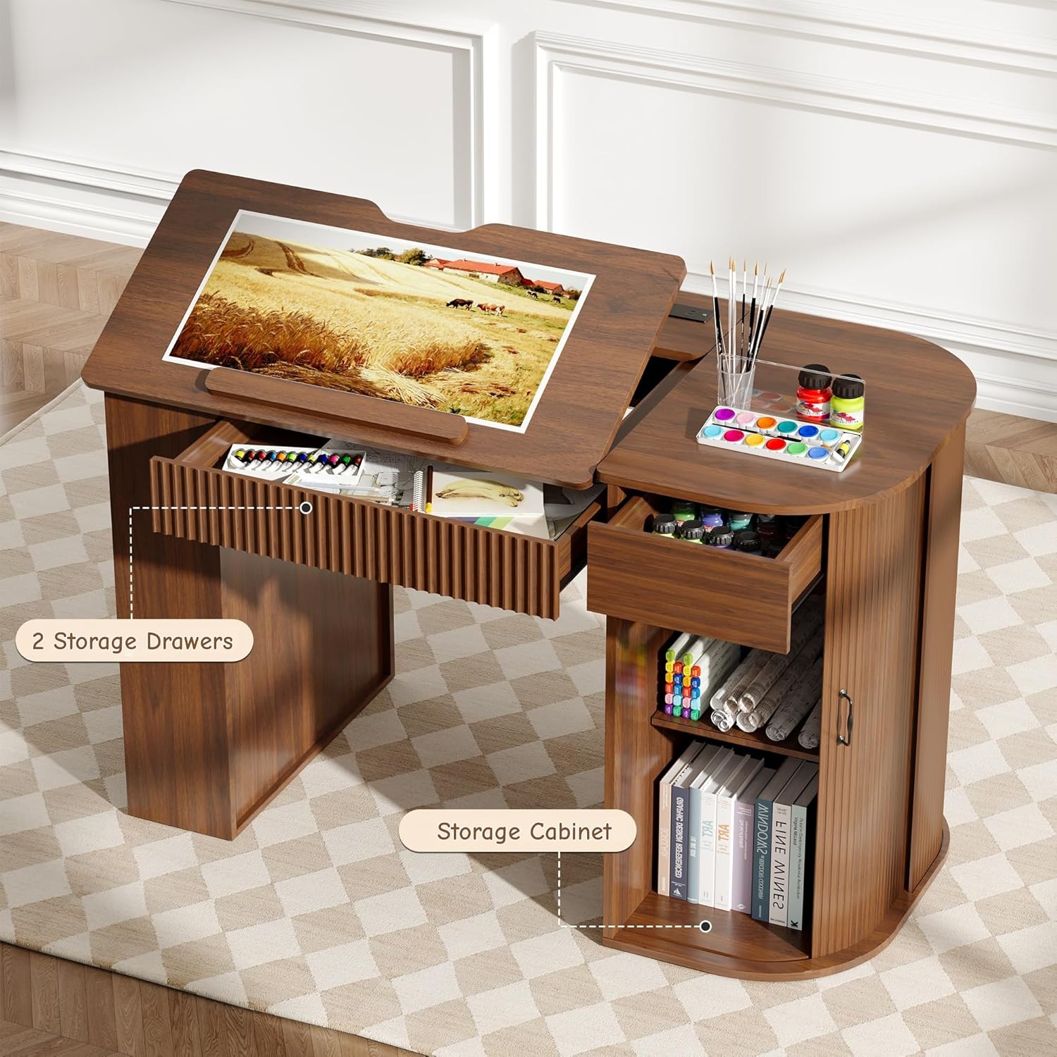 Drafting Table with Storage Ca - đánh giá và giá Art & Craft Kids Toys