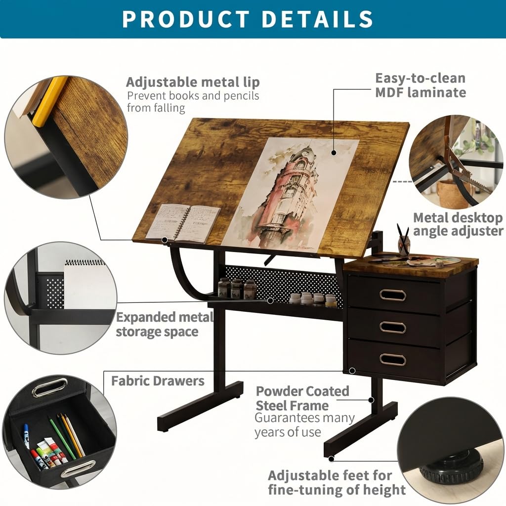Adjustable Art Desk with Stora - đánh giá và giá Art & Craft Kids Toys