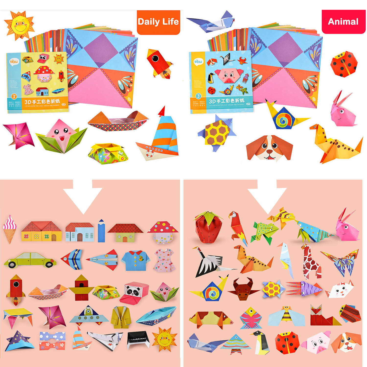 54Sheets Origami Folding Paper - đánh giá và giá Art And Craft For Nursery