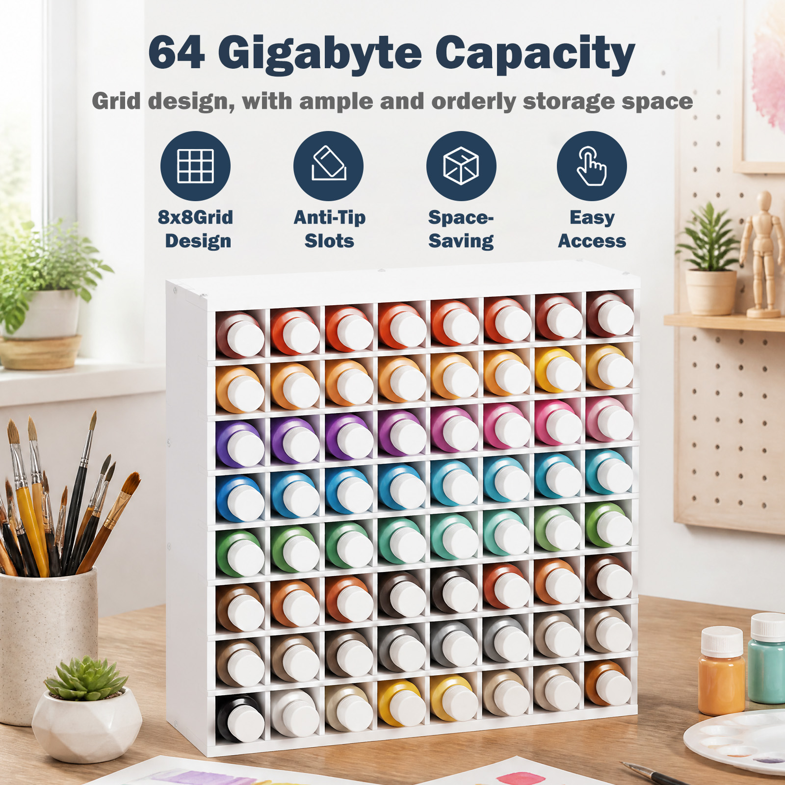 63/64 Grids Craft Paint Storag - đánh giá và giá Art Craft Organizer