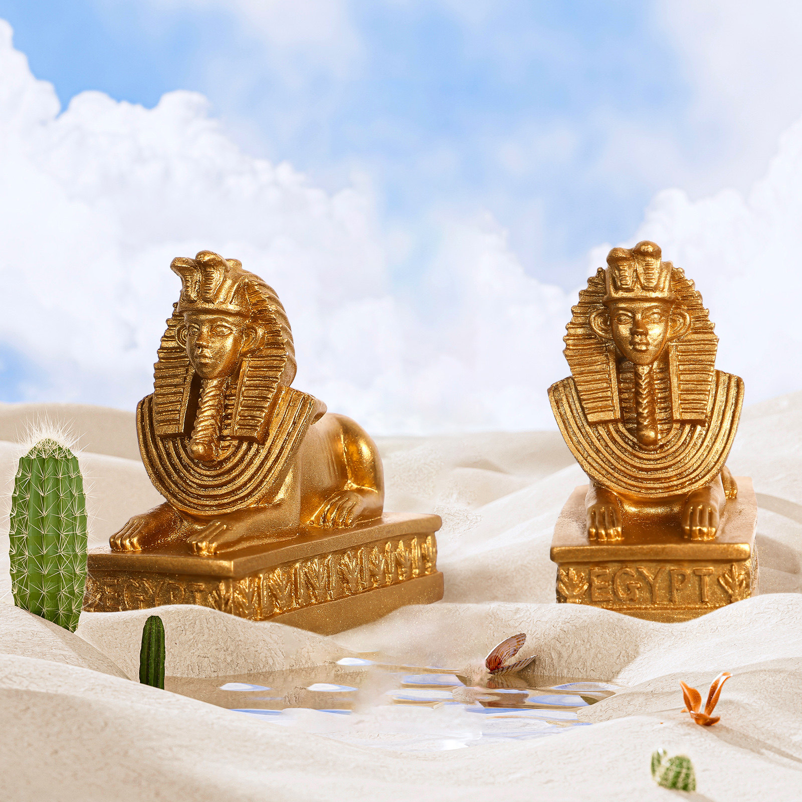2Pcs Egyptian Sphinx Statue Re - đánh giá và giá Art Craft Cafe