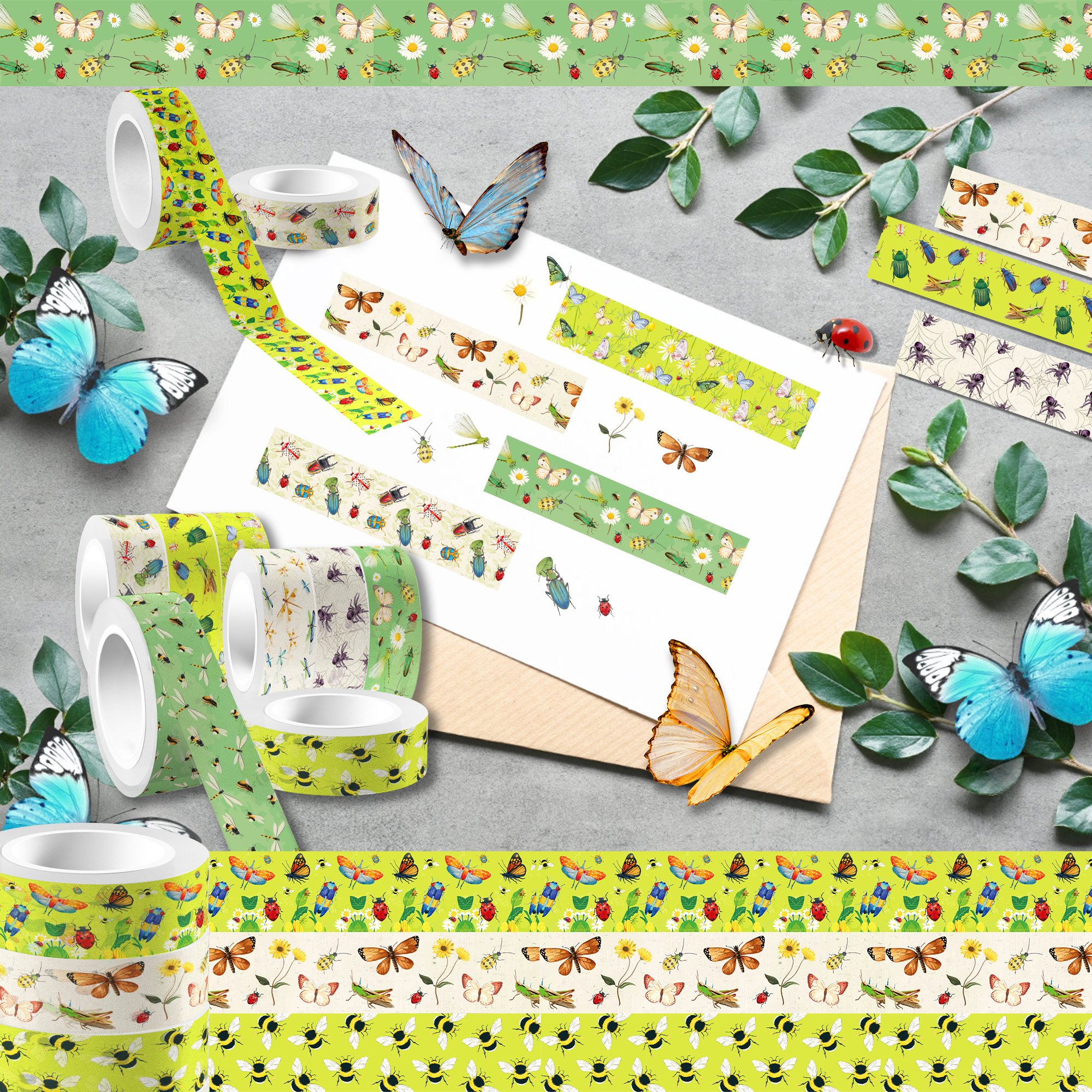 12 Rolls Cartoon Insect Bee Bu - đánh giá và giá Washi Tape Rolls