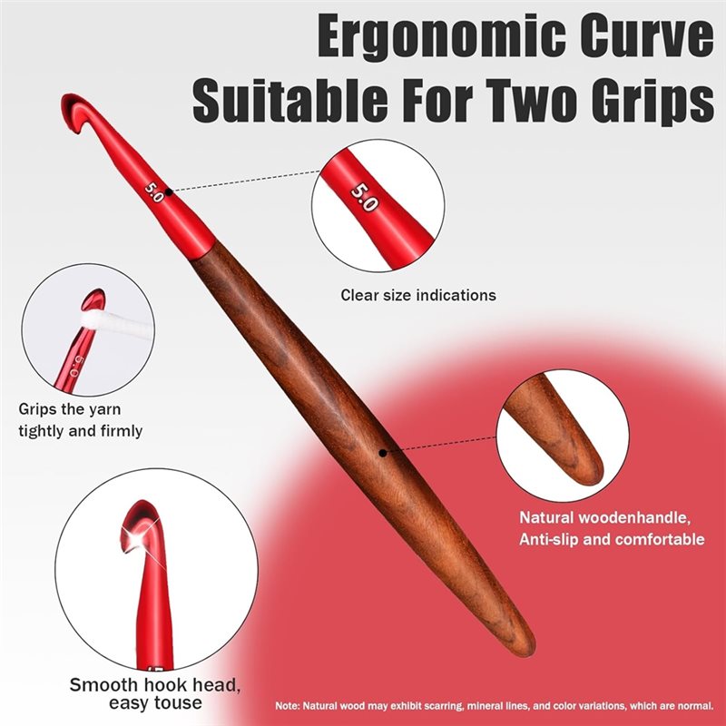 【LAST CHANCE】Ergonomic Crochet - đánh giá và giá Crochet Hook Set